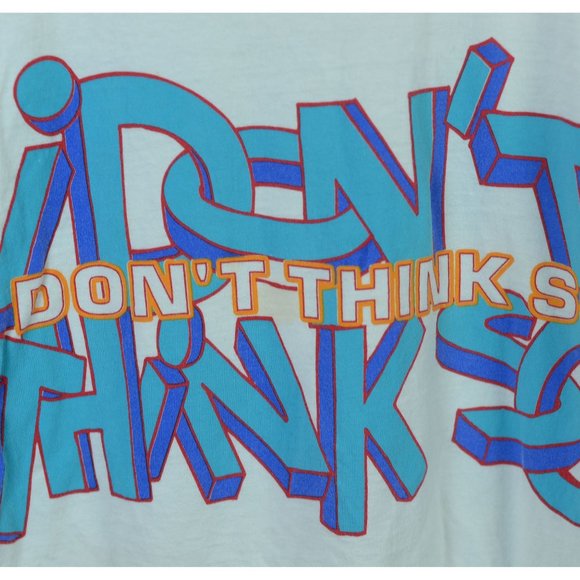 90s I Don't Think So Men's Large Single Stitch VTG Art Tee - Picture 3 of 5